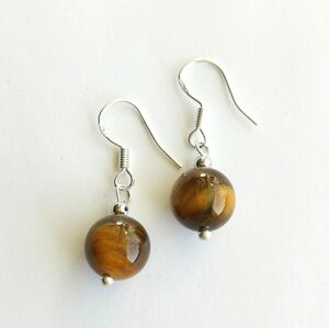 Tigers Eye drop earrings Sterling Silver hook 🆕